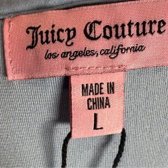 Juicy Couture OG frosted ice blue rhinestone one zip up hoodie size large NWT - Picture 12 of 12